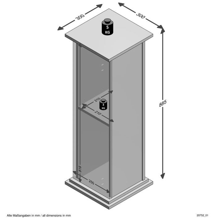 FMD Table d'appoint avec porte 88,5 cm gris - Photo n°5