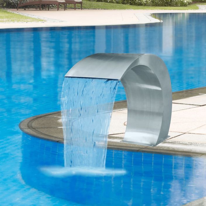 Fontaine cascade de piscine Acier inoxydable 45 x 30 x 60 cm - Photo n°1