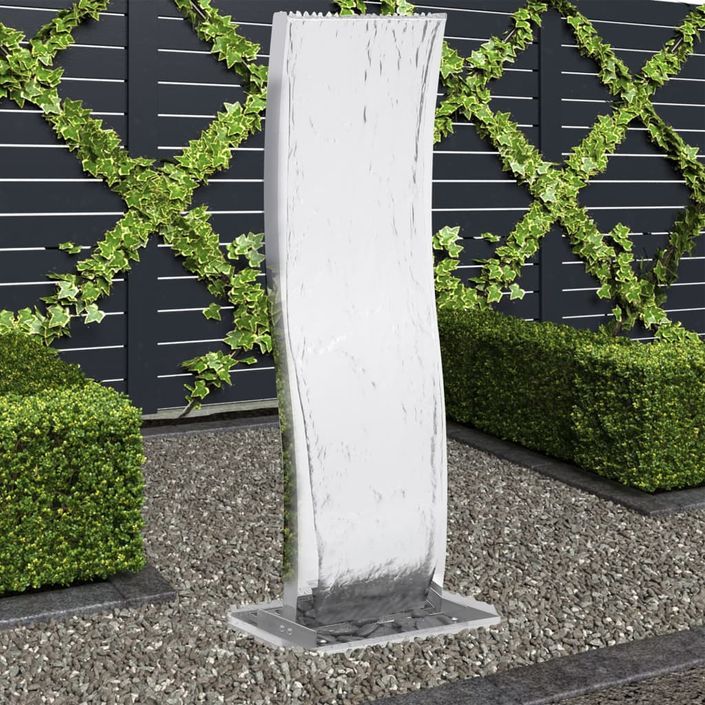 Fontaine de jardin avec pompe Acier inoxydable 130 cm Courbé - Photo n°1