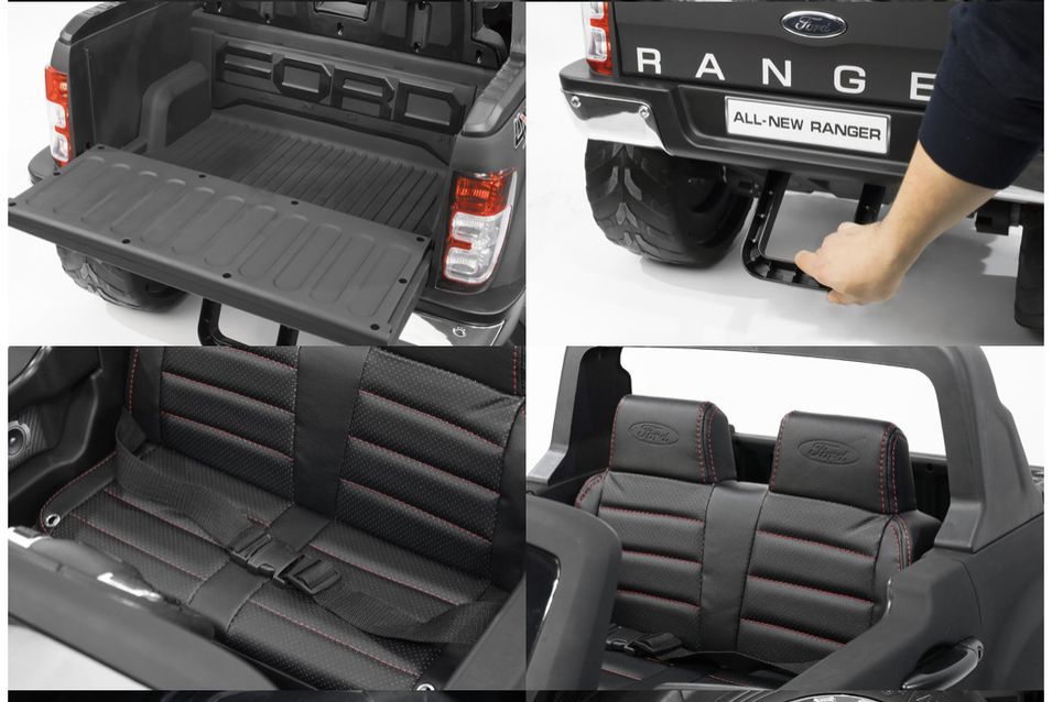 Ford Ranger deluxe laquée mat noir 4x35W Voiture enfant électrique - Photo n°6
