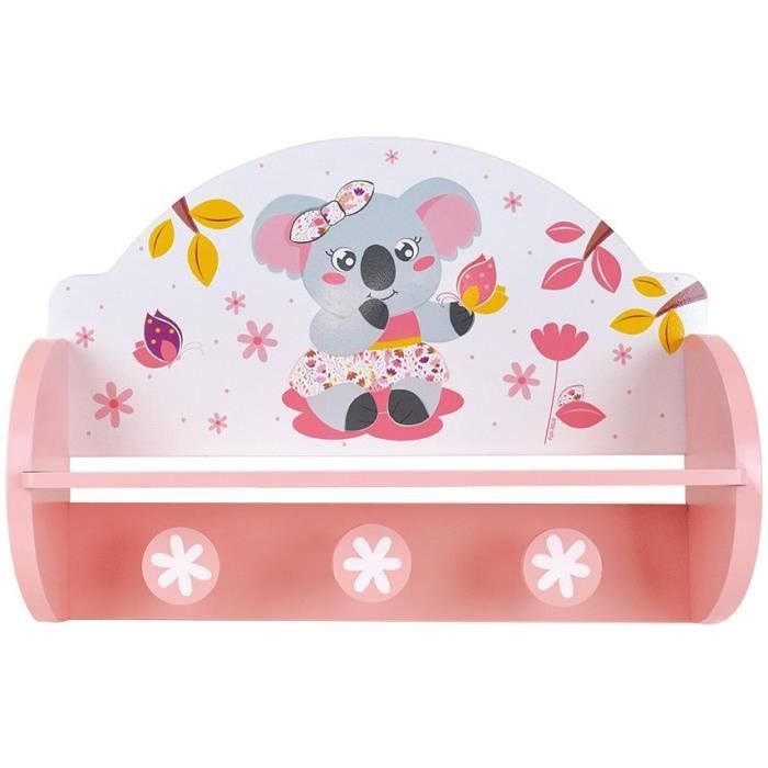 FUN HOUSE Mimi Cally Koala 713337 ETAGERE PORTEMANTEAU Dimensions : ± H. 33 x L. 46 x P. 15 cm pour enfant - Photo n°1