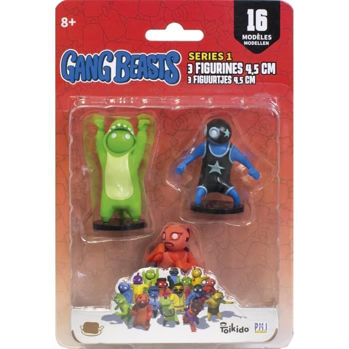 Gang Beasts - 3 Figurines de 4,5 cm - Lot #1 - Figurines de Collection - Jeux Vidéos - Lansay - Photo n°1