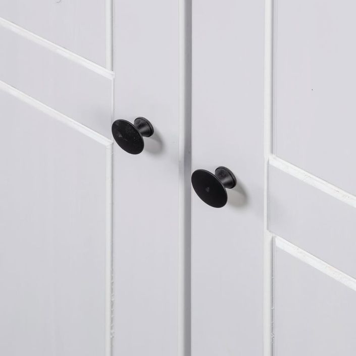 Garde-robe 3 portes Blanc 118x50x171,5cm Pin Assortiment Panama - Photo n°3