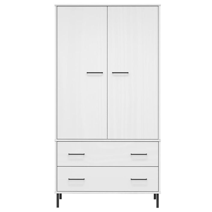 Garde-robe avec pieds en métal Blanc 90x55x172,5 cm Bois OSLO - Photo n°4