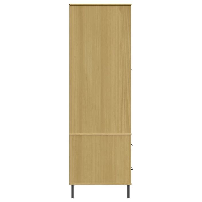 Garde-robe avec pieds en métal Marron 90x55x172,5 cm Bois OSLO - Photo n°6