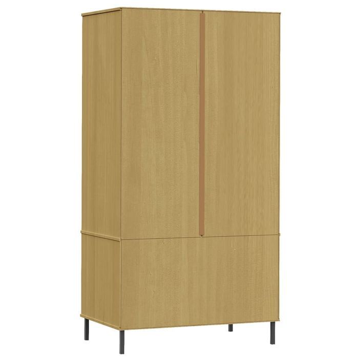 Garde-robe avec pieds en métal Marron 90x55x172,5 cm Bois OSLO - Photo n°7