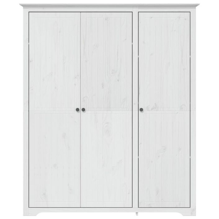 Garde-robe BODO blanc 146x53,5x173 cm bois massif de pin - Photo n°3