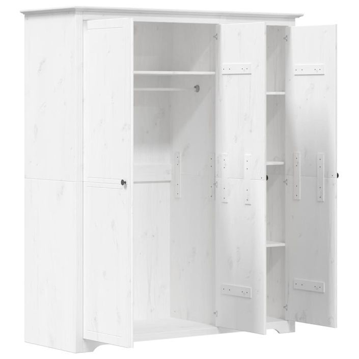 Garde-robe BODO blanc 146x53,5x173 cm bois massif de pin - Photo n°4