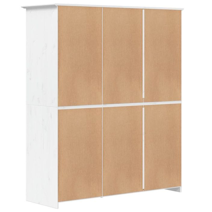 Garde-robe BODO blanc 146x53,5x173 cm bois massif de pin - Photo n°6