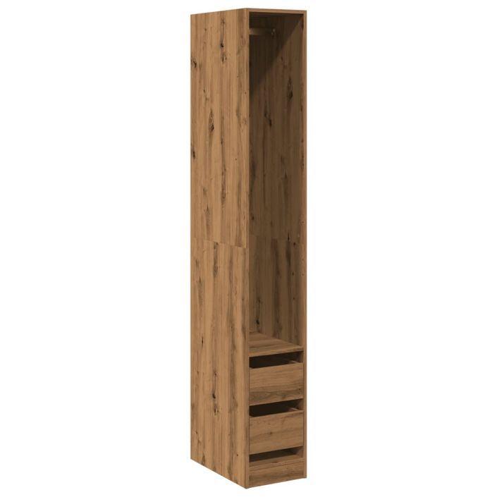 Garde-robe chêne artisanal 30x50x200 cm bois d'ingénierie - Photo n°2