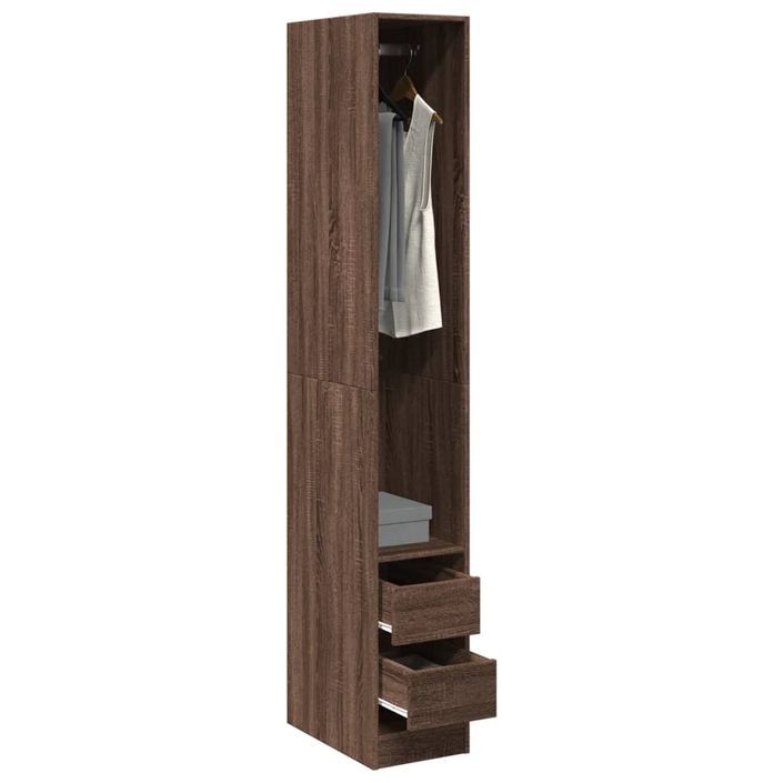 Garde-robe chêne marron 30x50x200 cm bois d'ingénierie - Photo n°1