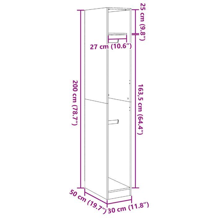 Garde-robe chêne sonoma 30x50x200 cm bois d'ingénierie - Photo n°9