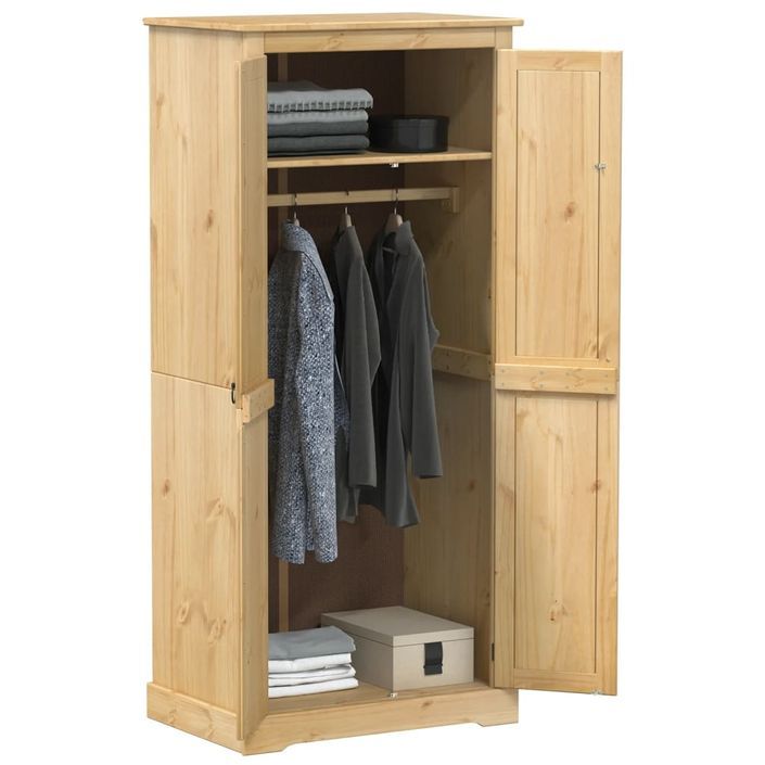 Garde-robe Corona 76x50x170 cm bois de pin massif - Photo n°1