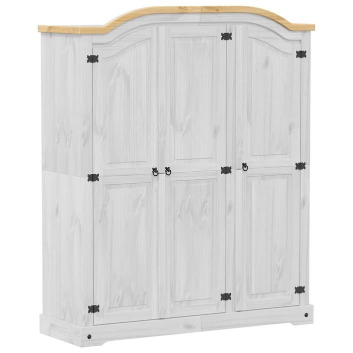 Garde-robe Corona blanc 151,5x52x186 cm bois de pin massif - Photo n°2