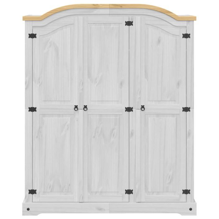 Garde-robe Corona blanc 151,5x52x186 cm bois de pin massif - Photo n°4