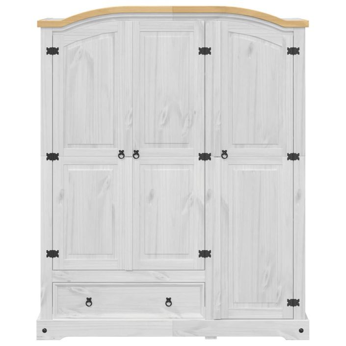 Garde-robe Corona blanc 151,5x52x186 cm bois de pin massif - Photo n°4