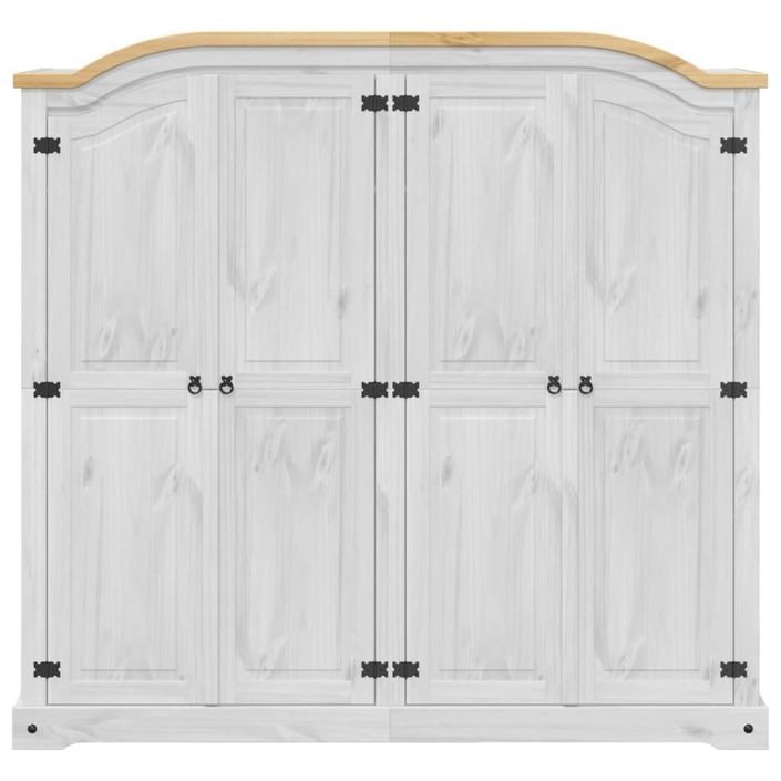 Garde-robe Corona blanc 194x52x186 cm bois de pin massif - Photo n°4