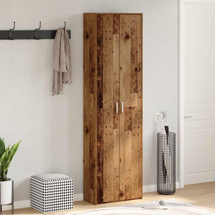 Garde-robe de couloir vieux bois 55x25x189 cm bois d'ingénierie - Photo n°2