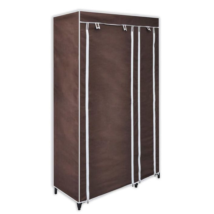 Garde-robe en tissu 2 pcs Marron - Photo n°2