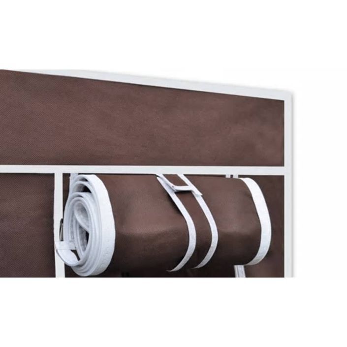 Garde-robe en tissu 2 pcs Marron - Photo n°4