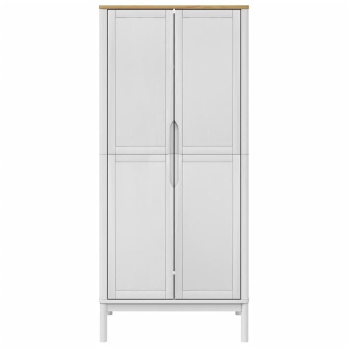 Garde-robe FLORO blanc 77x53x171 cm bois massif de pin - Photo n°5