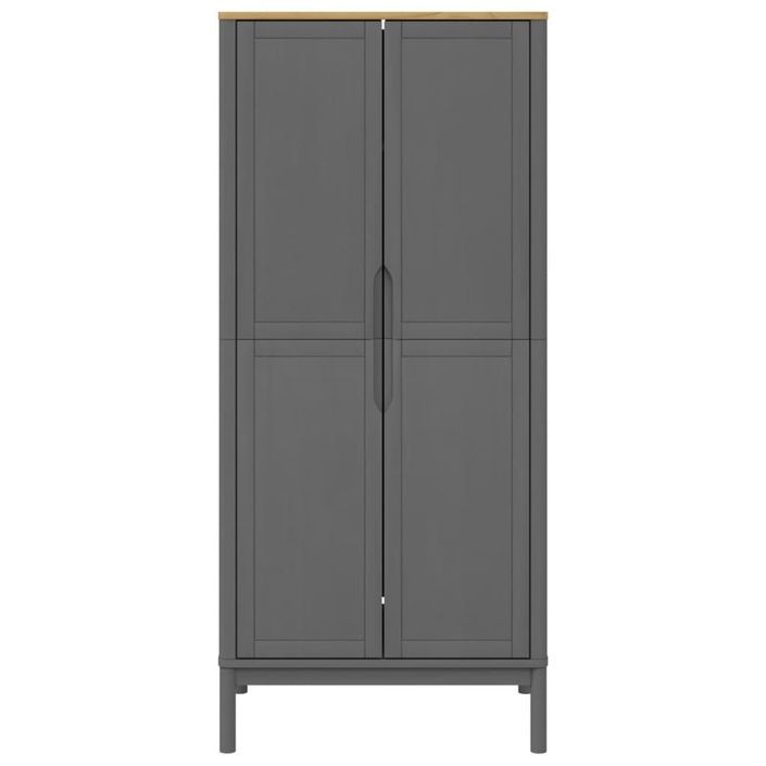 Garde-robe FLORO gris 77x53x171 cm bois massif de pin - Photo n°5