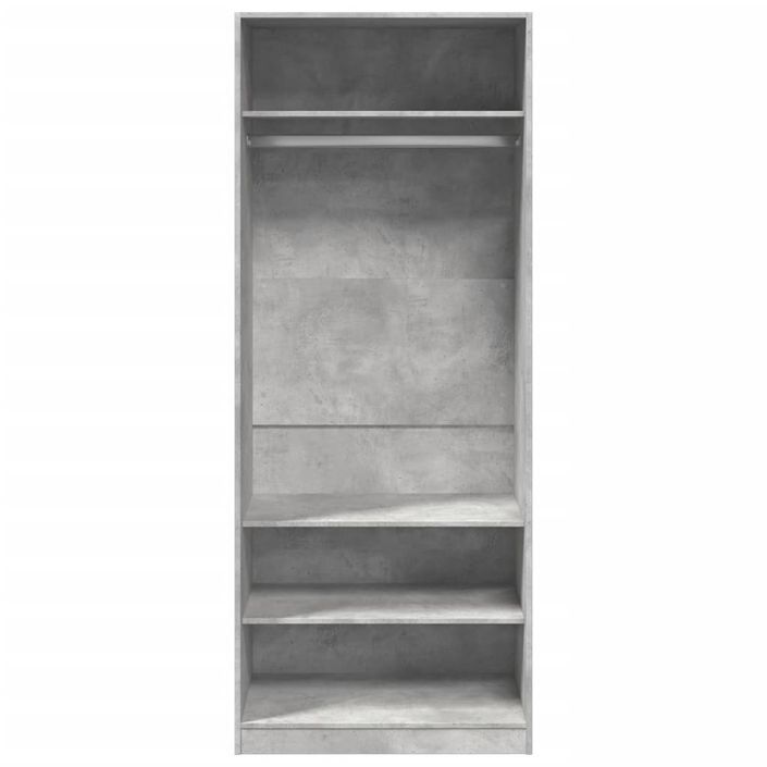 Garde-robe gris béton 80x50x200 cm bois d'ingénierie - Photo n°4