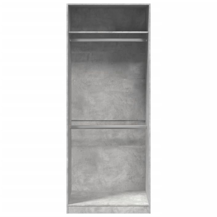 Garde-robe gris béton 80x50x200 cm bois d'ingénierie - Photo n°4