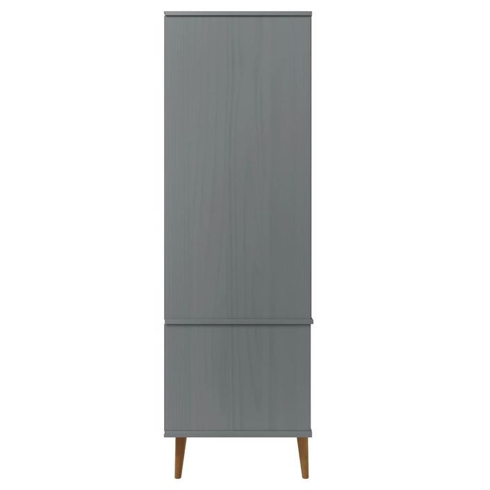 Garde-robe MOLDE Gris 90x55x175 cm Bois massif de pin - Photo n°6