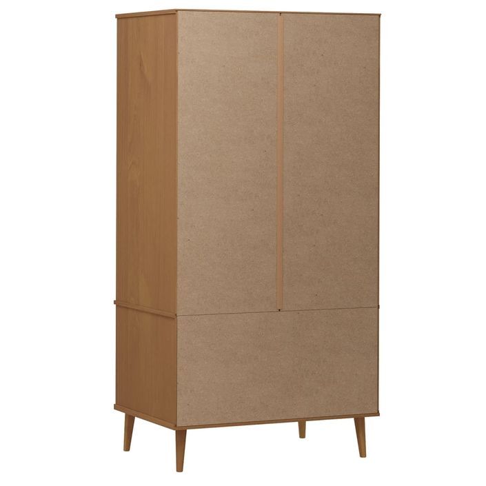 Garde-robe MOLDE Marron 90x55x175 cm Bois massif de pin - Photo n°7