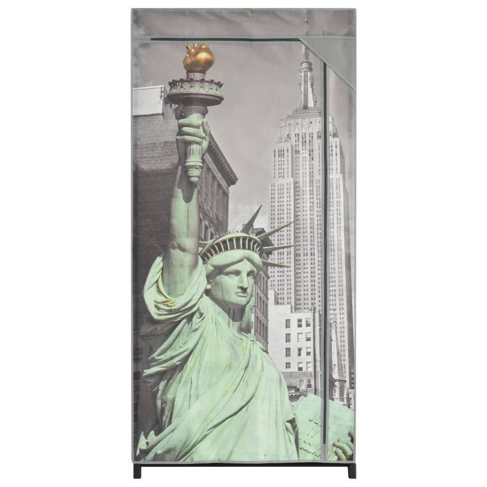Garde-robe New York 75x45x160 cm Tissu - Photo n°3