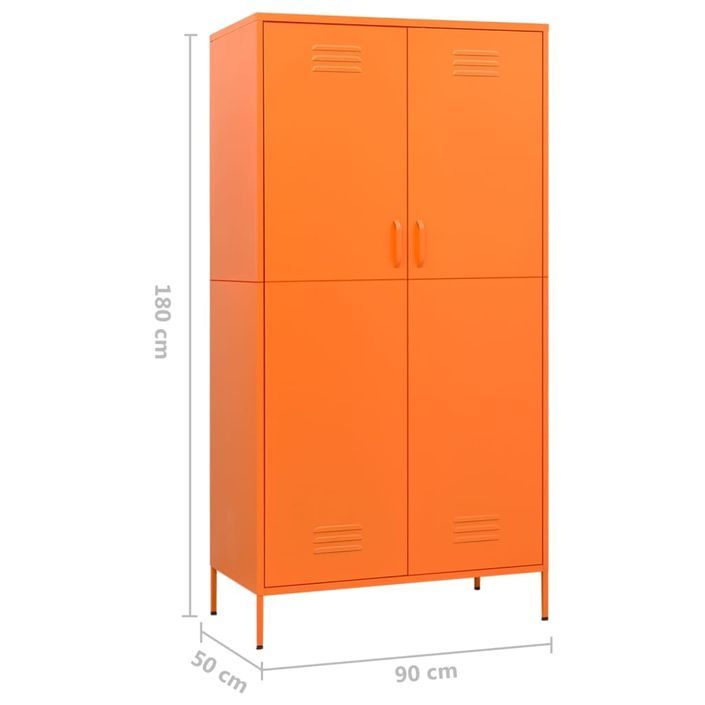 Garde-robe Orange 90x50x180 cm Acier - Photo n°10