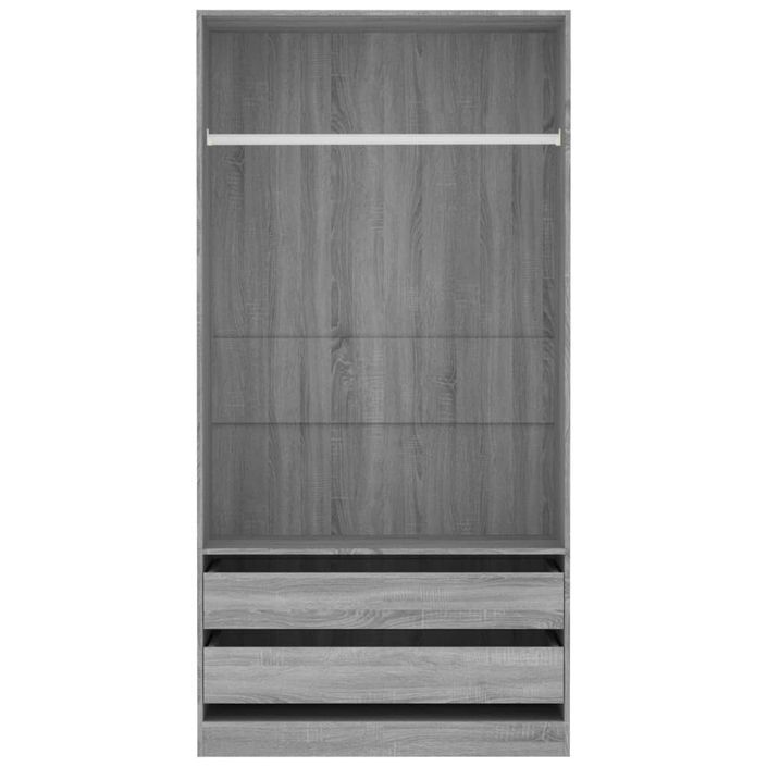 Garde-robe Sonoma gris 100x50x200 cm Bois d'ingénierie - Photo n°4