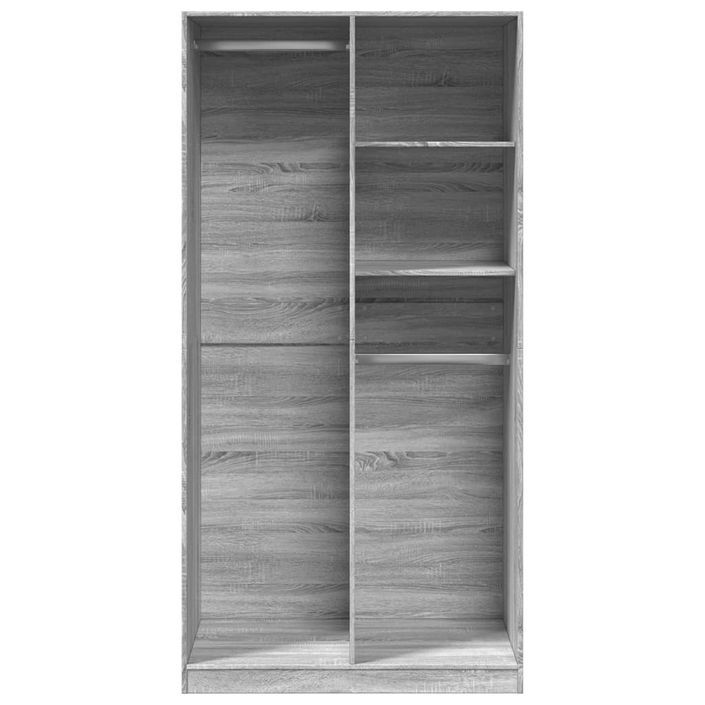 Garde-robe sonoma gris 100x50x200 cm bois d'ingénierie - Photo n°4