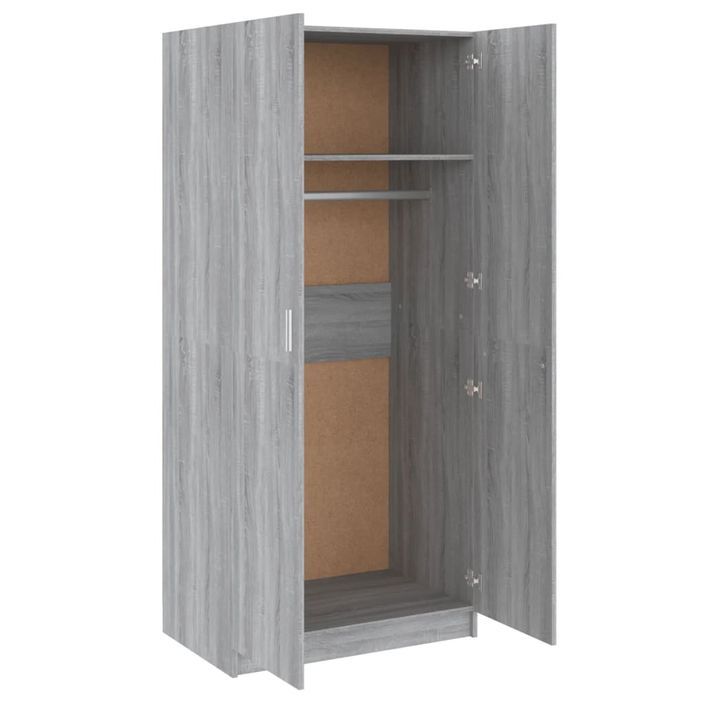 Garde-robe Sonoma gris 80x52x180 cm Bois d'ingénierie - Photo n°5