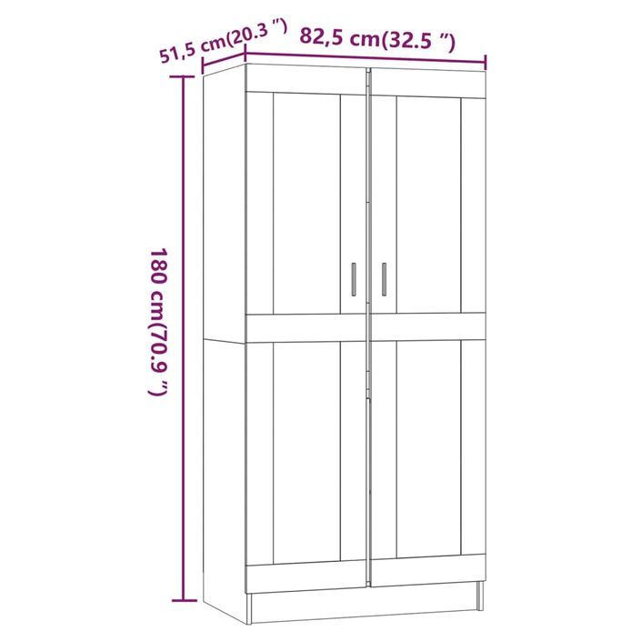 Garde-robe Sonoma gris 82,5x51,5x180 cm Bois d'ingénierie - Photo n°9