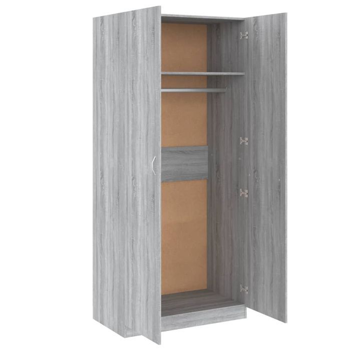 Garde-robe Sonoma gris 90x52x200 cm Bois d'ingénierie - Photo n°5