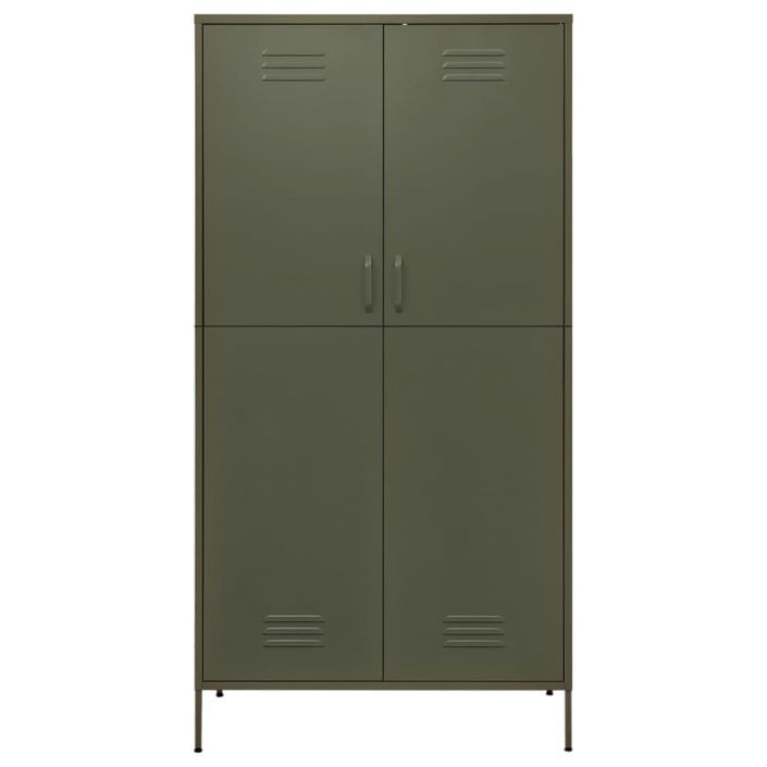 Garde-robe Vert olive 90x50x180 cm Acier - Photo n°3