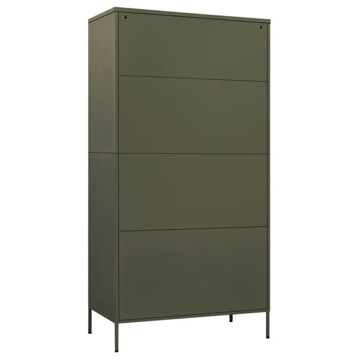 Garde-robe Vert olive 90x50x180 cm Acier - Photo n°5