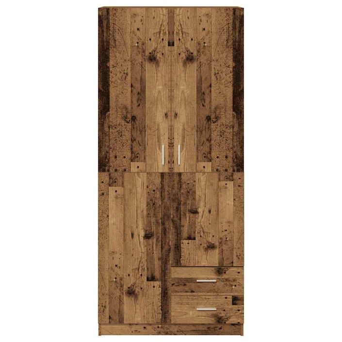 Garde-robe vieux bois 80x52x180 cm bois d'ingénierie - Photo n°4