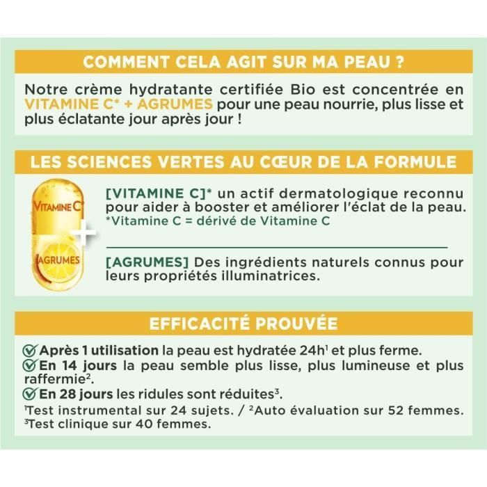 GARNIER Creme hydratante Bio éclat quotidien Vitamine C - 50 ml - Photo n°3