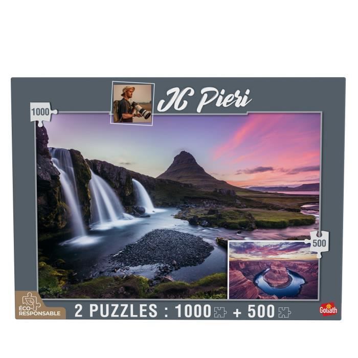 GOLIATH - Puzzle - Collection JC Pieri - Kirkjuffellsfoss (Islande) et Horseshoe Bend (Etats-Unis) - Photo n°1