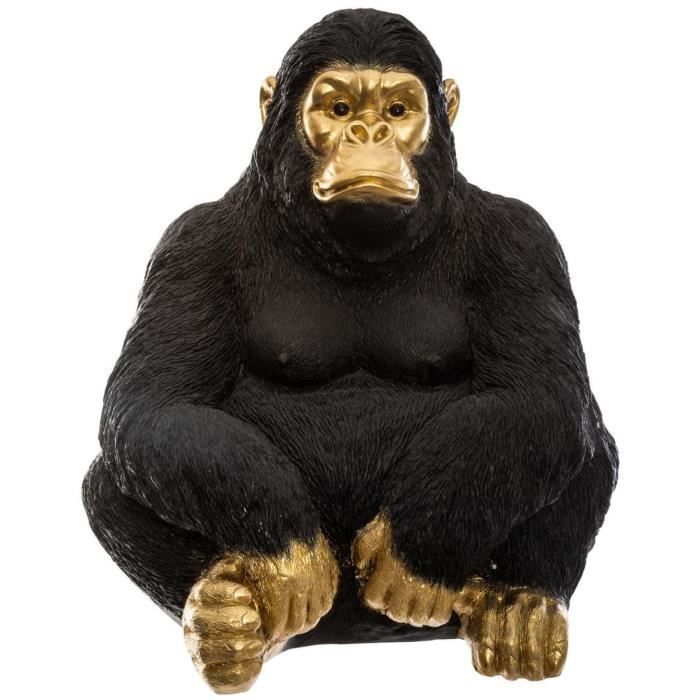 Gorille grand modele - H50 cm - Noir doré - Photo n°1