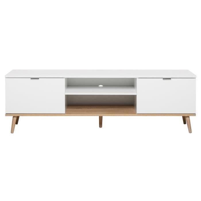 GÖTEBORG Meuble TV scandinave blanc - L 160 cm - Photo n°2