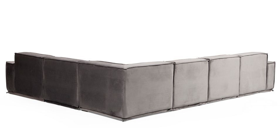 Grand canapé d'angle modulable velours gris Kego L 388 x P 300 cm - Photo n°3