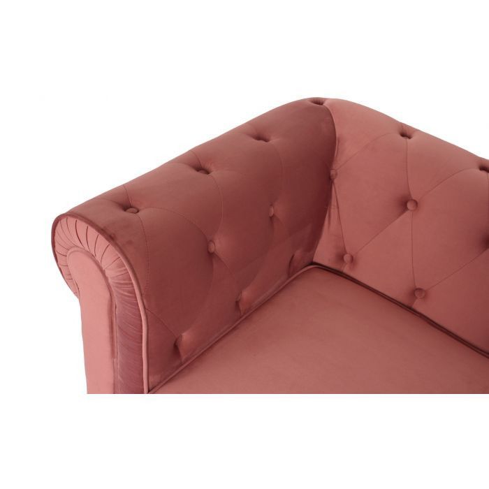 Grand fauteuil chesterfield velours rose Itish - Photo n°5