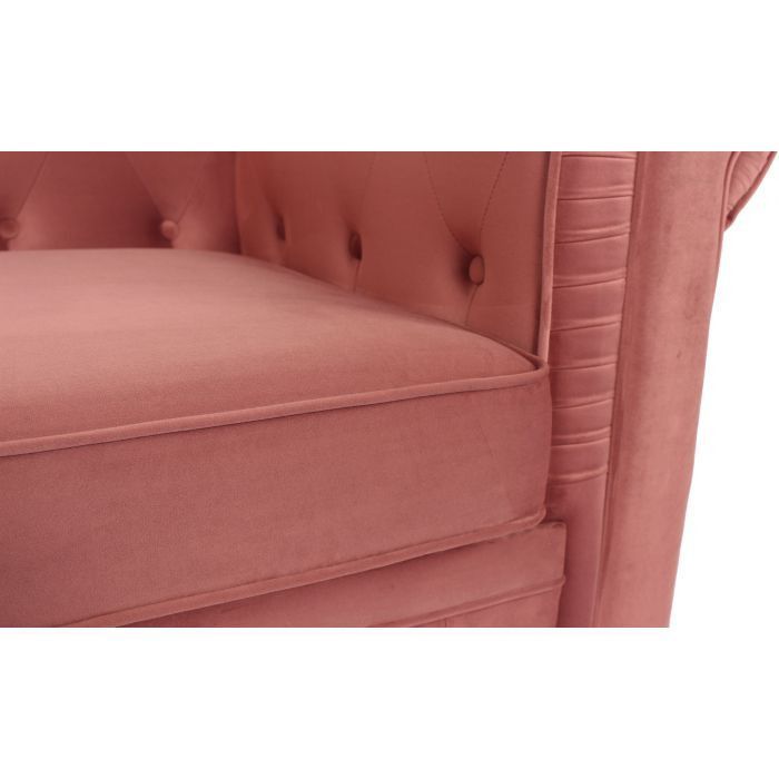 Grand fauteuil chesterfield velours rose Itish - Photo n°8
