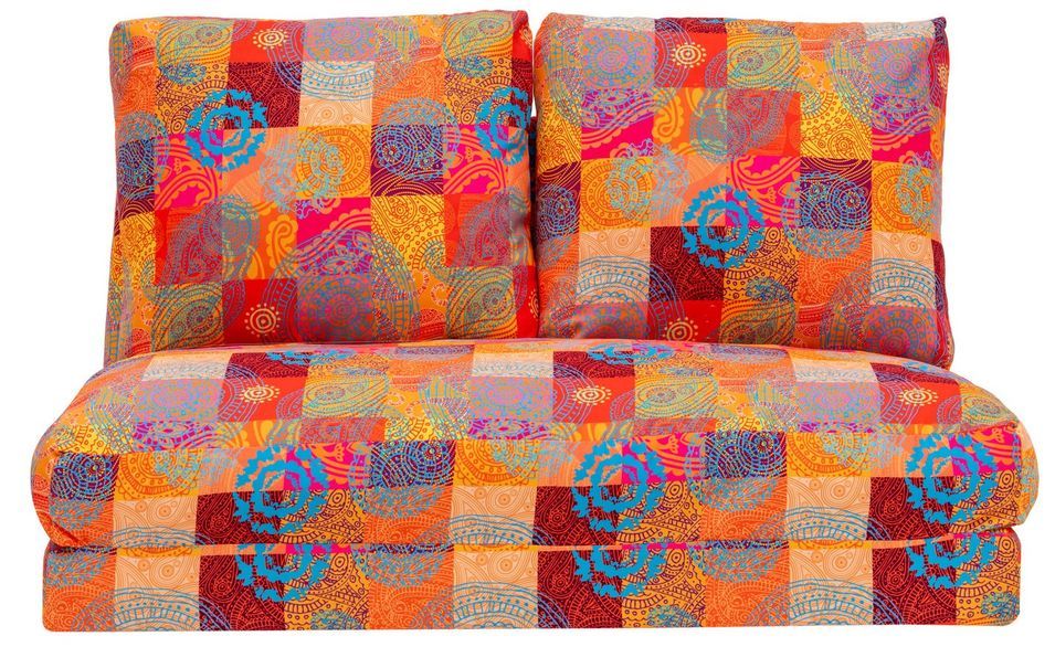 Grand fauteuil convertible 2 places multipositions patchwork Talya 120 cm - Photo n°1
