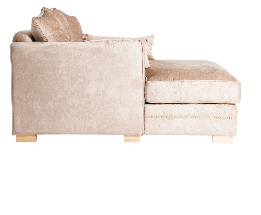 Grand fauteuil tissu beige coton chiné Nelan 232 cm - Photo n°4