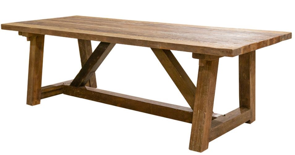 Grande table à manger en bois massif Jardo 250 cm - Photo n°1